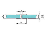 180  H-profiel 30x30 zwart geanodiseerd aluminium L 3000mm