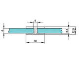 180  H-profiel 30x30 zwart geanodiseerd aluminium L 3000mm