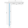 Hoekstabilisatie 220 mm voor 8-10 mm glas - rechts