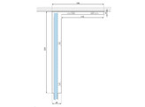 Hoekstabilisatie 220 mm voor 8-10 mm glas - rechts