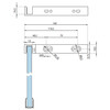 Hoekstabilisatie 220 mm voor 8-10 mm glas - rechts