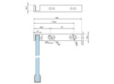 Hoekstabilisatie 220 mm voor 8-10 mm glas - rechts