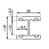 180  H-profiel   seals voor glasdikte 11 mm L 3000mm zwart geanodiseerd