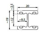 Profil H 180    joints pour epaisseur de verre 11 mm L 3000 mm noir anodise