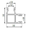 90  L-profiel   seals voor glasdikte 11 mm L 3000mm zwart geanodiseerd