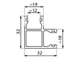 90  L-profiel   seals voor glasdikte 11 mm L 3000mm zwart geanodiseerd