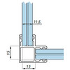 90  L-profiel   seals voor glasdikte 11 mm L 3000mm zwart geanodiseerd