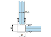 Profil L 90    joints pour epaisseur de verre 11 mm L 3000 mm noir anodise