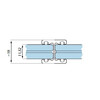 Profil H 180    joints pour epaisseur de verre 11 mm L 3000 mm effet inox