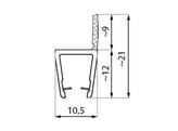 Afdichtprofiel KP2900 voor glasdikte 8 mm L   2500 mm - zwart