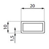 Stabilisatie AOSTA rechthoek 20x10 mm L 1000mm