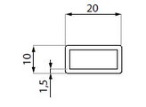 Profil de stabilisation AOSTA tube rectangulaire 20x10 mm L 1.000 mm