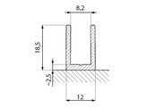 Profil en U AOSTA 18 6x12x18 6 mm  dimension interieure 8 2 mm  L 2300 mm