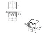 Stabilisatie 20x10 mm muur/plafondaansluiting 90  rvs effect