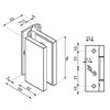Binnendeurscharnier aluminium met rechte hoeken