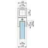 Stabilisateur carre 15x15 raccord tube-verre avec trou aveugle