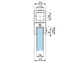 Stabilisatie 15x15 mm eindsteun vast met blindgat