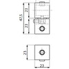 Stabilisateur carre 15x15 raccord tube-verre avec trou aveugle