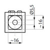 Stabilisateur rectangulaire 20x10 raccord tube-mur 90 