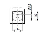 Stabilisateur rectangulaire 20x10 raccord tube-mur 90 