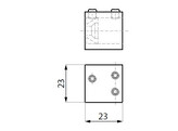 Stabilisateur rectangulaire 20x10 raccord tube-mur 90 