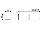Profil de stabilisation AOSTA tube carre 15x15 mm L 1.000 mm