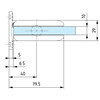 Binnendeurscharnier Biloba 8010 muur/glas - RAL 9016 mat wit