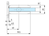 Binnendeurscharnier Biloba 8010 muur/glas - RAL 9016 mat wit