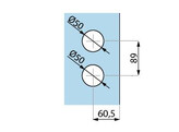 Serrure verticale avec trou de cylindre DIN droite - inox brosse