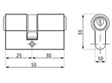 Cylindre double 25-30 pour serrure  noir