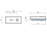 Serrure MAGNETIC - modele rectangulaire - trou de cylindre - naturel anodise