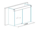 Schuifsysteem douche TERNO CLEAR- U-opstelling 2000mm