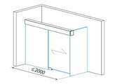 Schuifsysteem douche TERNO CLEAR- L-opstelling 2000mm