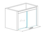 Schuifsysteem douche TERNO CLEAR- nis-opstelling 2000mm