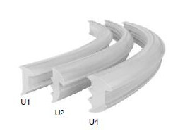 Enkele sealing voor 0801.D profiel  U4 voor glasdikte 6 mm