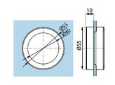 Bouton de porte circulaire diametre 55 mm - noir mat laque RAL 9005