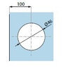 Komgreep modern o55 mm - RAL 9005 mat zwart