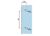 Poignee 120x70 mm pour porte coulissante - dore brillant