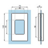 Handgreep 120x70 mm voor schuifdeur - rvs geborsteld