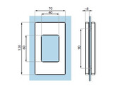 Handgreep 120x70 mm voor schuifdeur - rvs geborsteld