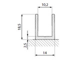 U-profiel 18 5x14x18 5 mm  binnenmaat 10 2 mm  L 2300 mm