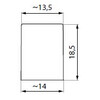 Eindkap voor U-profiel 18.5x14x18.5 mm.