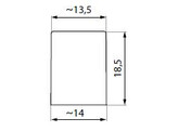 Eindkap voor U-profiel 18.5x14x18.5 mm.