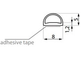 Profil d etancheite autocollant  bumper  pour verre de 8 mm  etanchement 6 mm