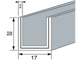 Profil U 20x17x20x2 mm 3000 mm - dore brillant