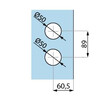 Serrure verticale avec trou de cylindre DIN droite - inox brosse