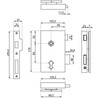 Serrure verticale avec trou de cylindre DIN droite - inox brosse