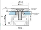 Afstandhouder verstelbaar O48 / 30 mm voor 12-21 52 mm glas