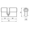 Dubbele cilinder 25-30 voor loopsloten - rvs effect