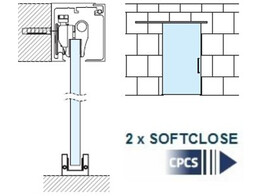 Fluido  70 kit muur/plafond 3000 mm - 2 softclose